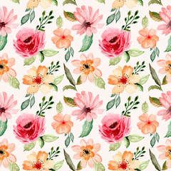 beautiful watercolor floral seamless pattern