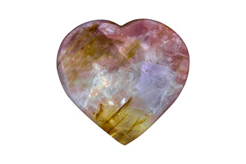 Carneol Agate Carved Heart Polished gem on  background. Macro shot. 