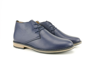 Blue man's boot isolated on a white background.