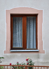 View of plastic window from the street side