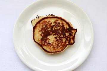 White plate with pancake