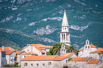 Obraz premium View of the old town from the side of Budva, Montenegro.