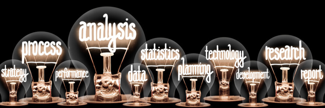 Light Bulbs with Analysis Concept