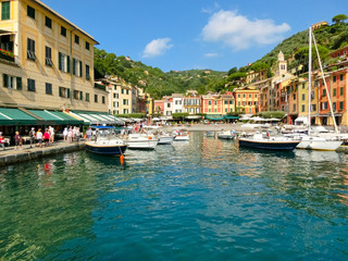 Beautiful bay with colorful houses in Portofino, Liguria, Italy