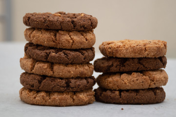homemade oatmeal cookies with hazelnuts 