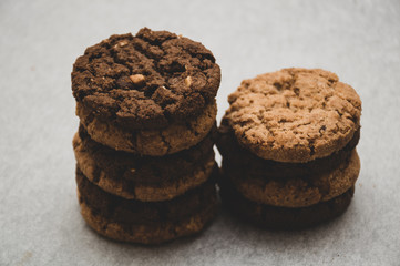 homemade oatmeal cookies with hazelnuts 