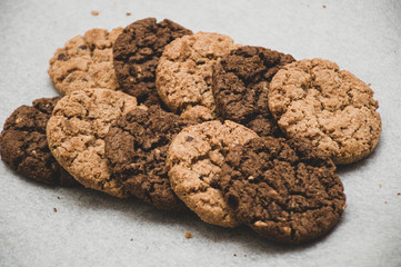 homemade oatmeal cookies with hazelnuts 