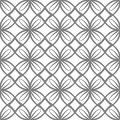 Seamless abstract floral pattern. Geometric flower ornament on a white background. - 305516204
