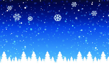 Fototapeta na wymiar Snow flakes forest christmas graphic