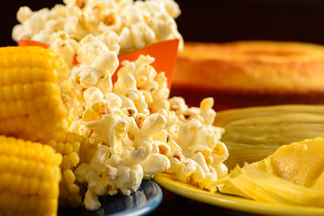 Candy of june party on chess table cloth