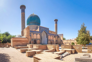 Samarkand landmark. Gur Emir Mausoleum in Samarkand, Uzbekistan (tomb of Amir Timur Tamerlan)....