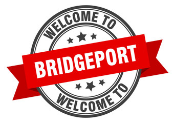 Bridgeport stamp. welcome to Bridgeport red sign