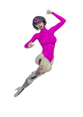 super cyborg girl mega jump