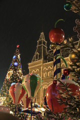 Christmas and New Year decorations. Winter. Russia