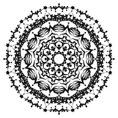 Mandala pattern black and white good mood