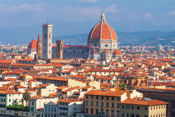 Fototapeta na wymiar Florence and Duomo Santa Maria Del Fiore and Bargello. Florence, Tuscany, Italy