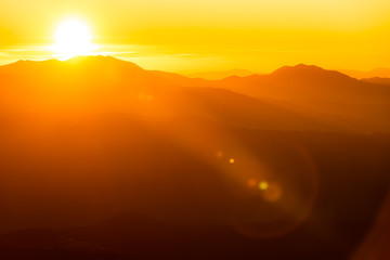 beautiful background sunrise over mountains
