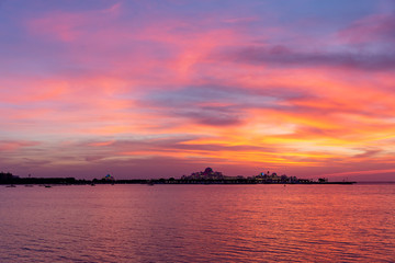 Abu Dhabi skyline at the sunset