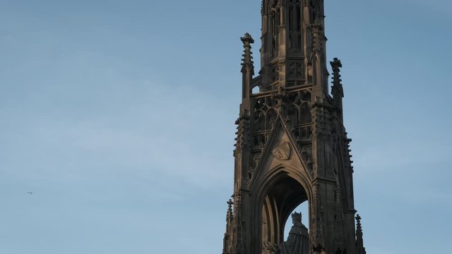 The architecture of old Prague. Gothic old fountain.