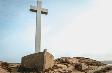 detail view on the Calvary of the sailors of the Pointe du Chatelet  Yeu Island