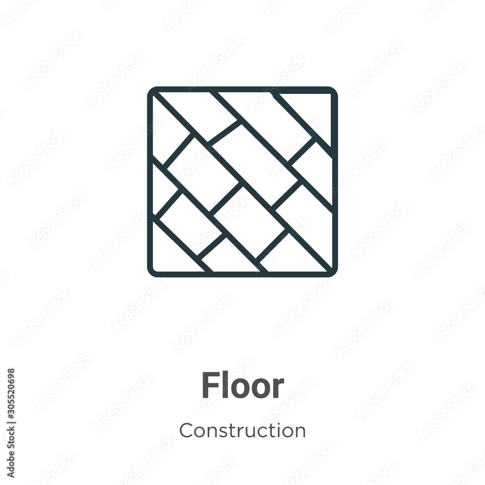 Poster floor outline vector icon. thin line black floor icon, flat vector simple element illustration from 