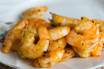 grilled sea shrimps