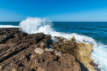 the coastline in Crete Greece near Hersonissos