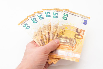 Group of 50 Euro Bills