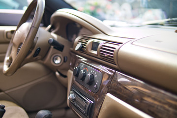 View of the interior of a modern automobile