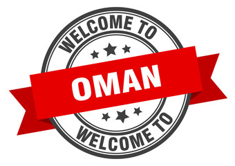 Obraz premium Oman stamp. welcome to Oman red sign