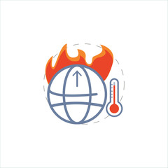 Global warm colorful vector flat icon