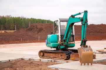 Construction excavator at construction work. Special machinery