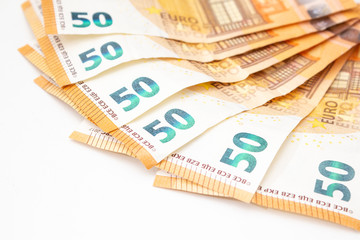Group of 50 Euro Bills