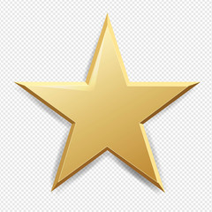 Golden Star And Isolated Transparent Background