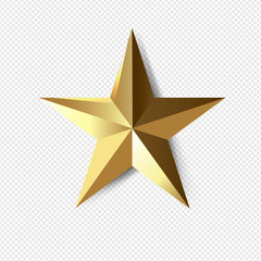 Golden Star Isolated Transparent Background