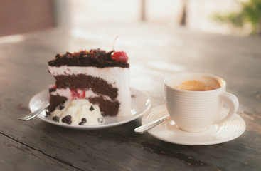 cup of coffee and cake