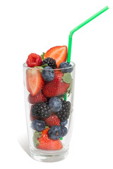 A glass with a berries. Fresh, healthy.