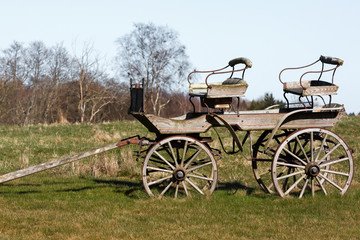Fototapeta na wymiar Antique Wooden Carriage Wagon