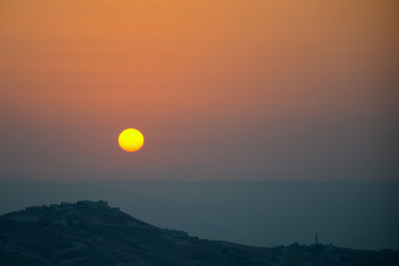 Dawn over Bethlehem. The city in which Jesus Christ was born.