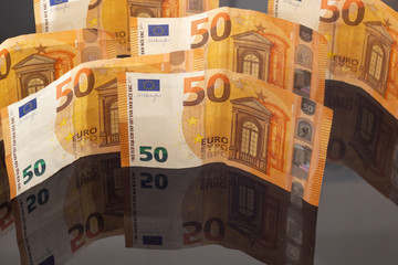 Fototapeta na wymiar Group of 50 Euro Bills