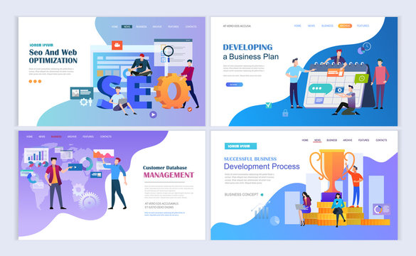 Database management and web optimization landing pages template