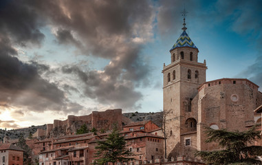 Fototapeta premium Bell tower of the Albarracin Cathedral in the province of Teruel - Spain