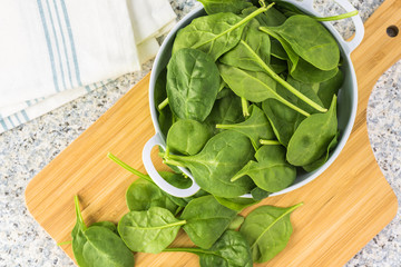 Organic baby spinach leaves.
