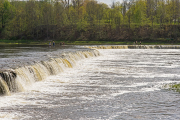 Waterfall Ventas Rumba on the Venta river. Kuldiga, Latvia.