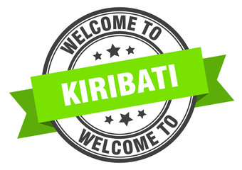 Obraz premium Kiribati stamp. welcome to Kiribati green sign