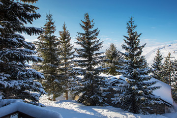 Fototapeta na wymiar Beautiful Snow Mountains Winter Landscape