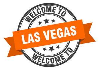 Fototapeta premium Las Vegas stamp. welcome to Las Vegas orange sign