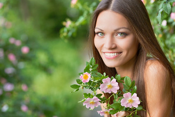 Naklejka premium Portrait of a beautiful brunette