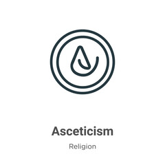 Asceticism outline vector icon. Thin line black asceticism icon, flat vector simple element illustration from editable religion concept isolated on white background