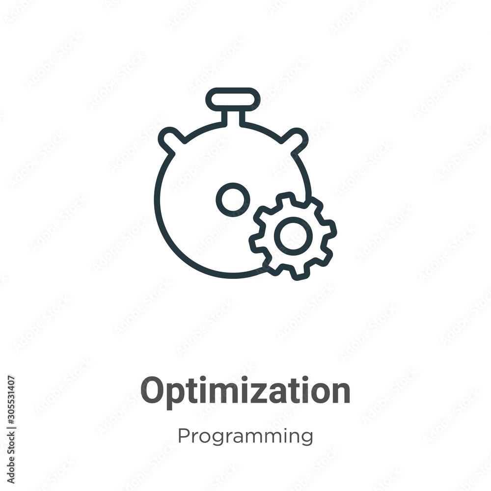 Poster optimization outline vector icon. thin line black optimization icon, flat vector simple element illu